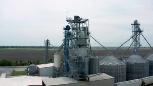 Aerial view of Fairmont agricultural construction site by Precision Ag Construction